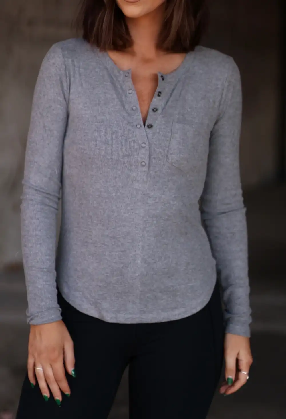 Cozy Brushed Henley Top