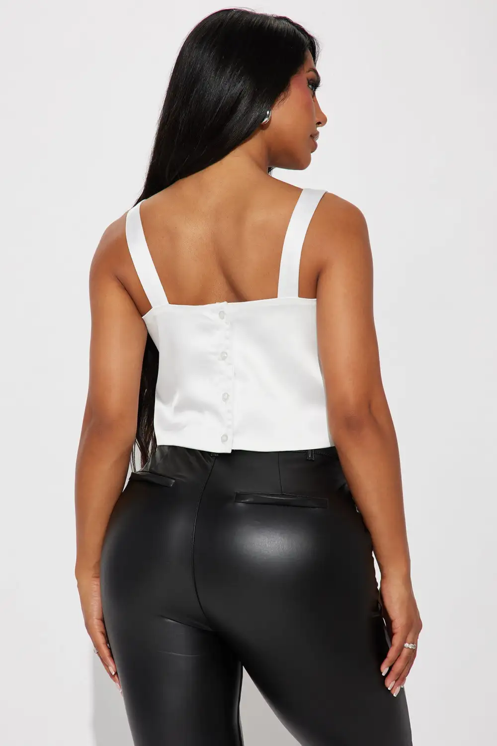 Keeping My Cool Satin Top - Off White