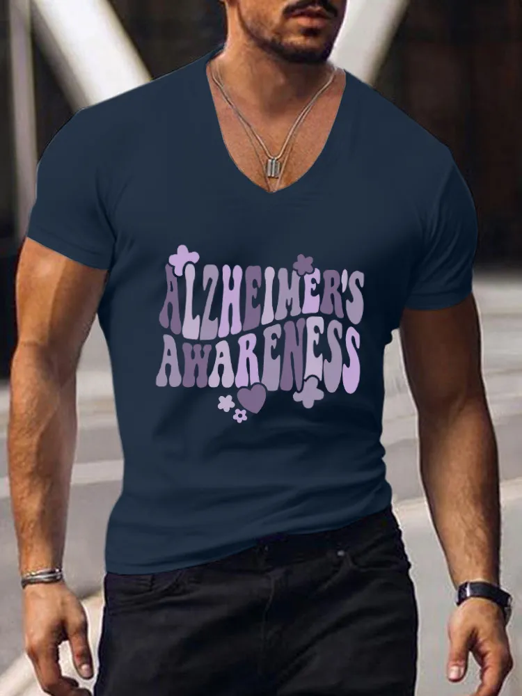 Men's T-Shirt  I Wear Purple For Someone Alzheimer's Awareness