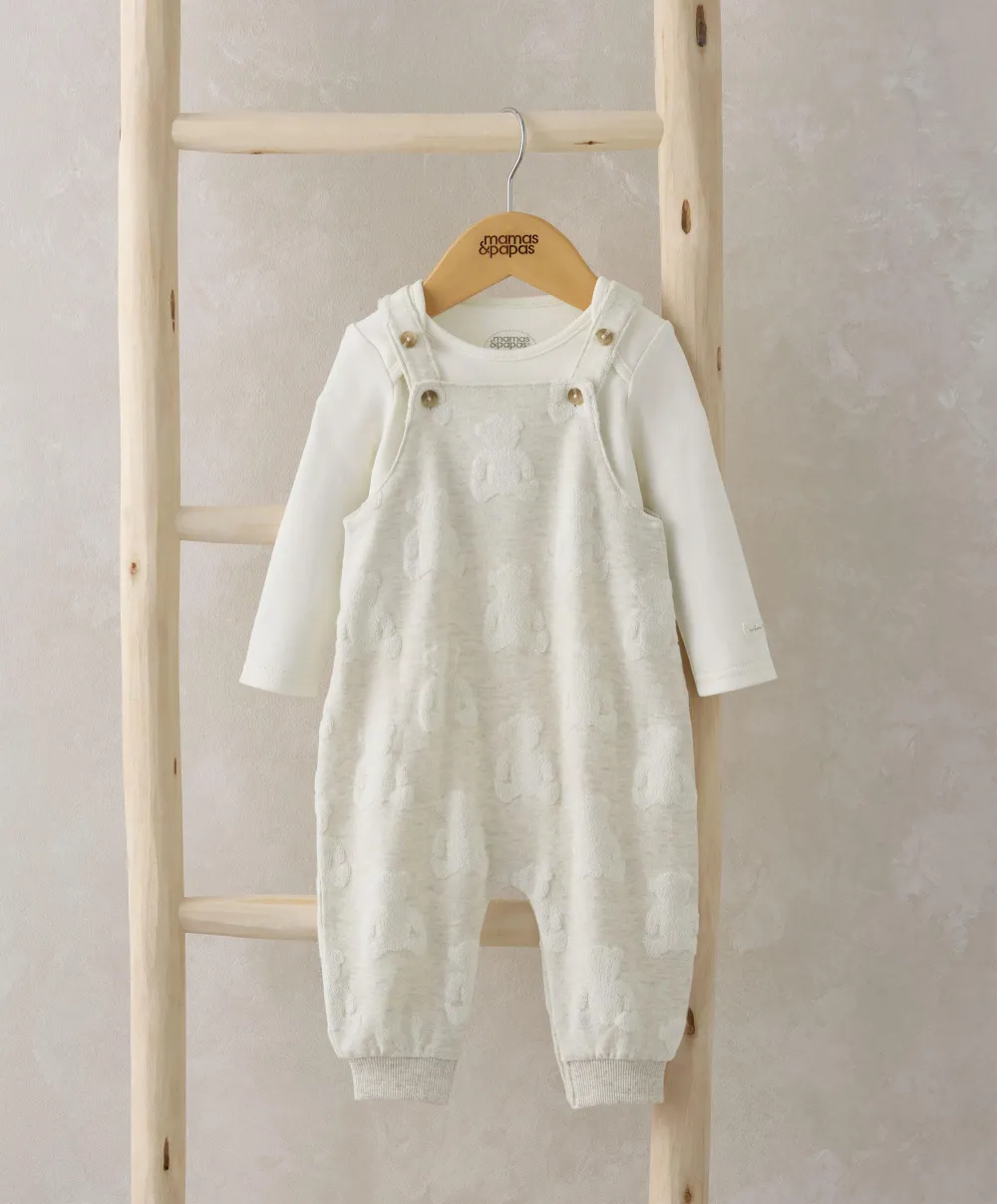 Dungarees & Bodysuit Outfit set - Teddy Bear