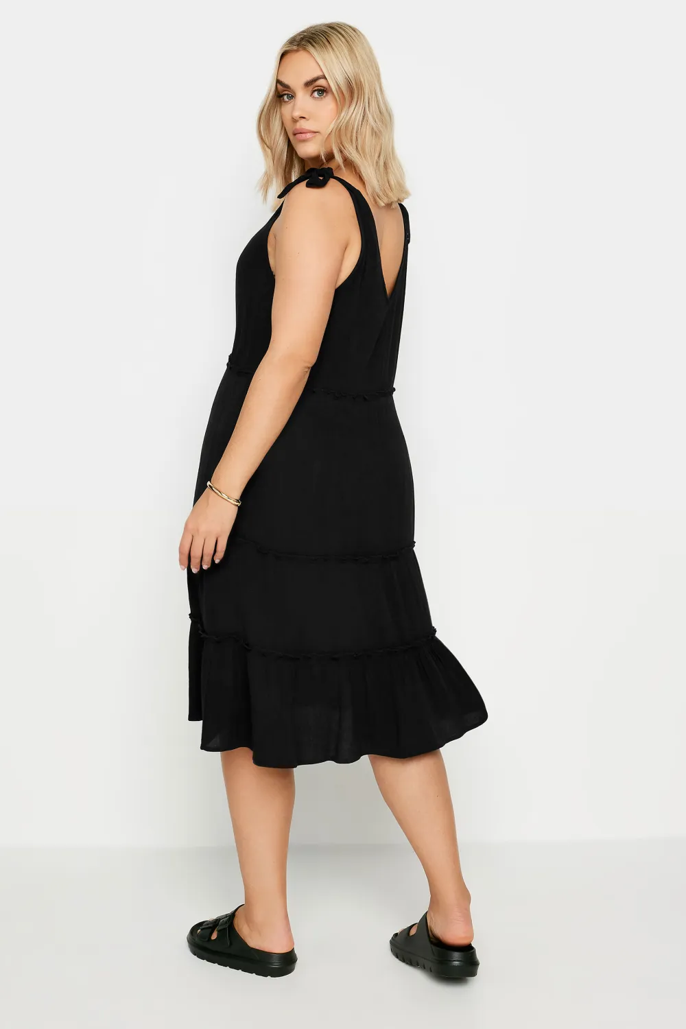 LIMITED COLLECTION Curve Red Tropical Tiered Midi Dress