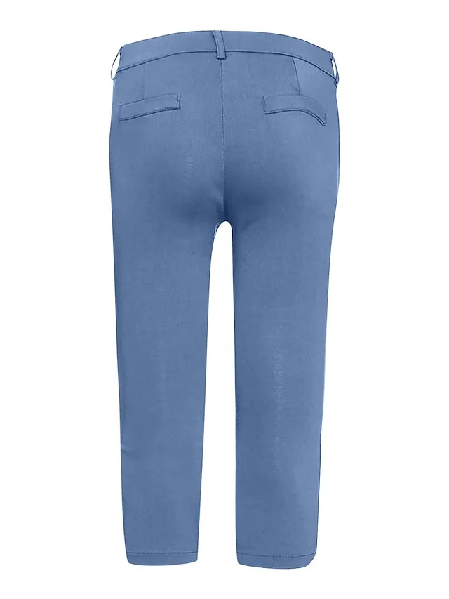 Women's Basic Essential Capri shorts Slacks Classic Capris Pants Office / Career Dailywear Micro-elastic Solid Colored Mid Waist Slim Green White Black Blue Khaki S M L XL XXL