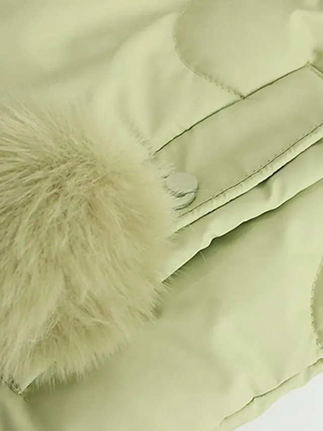 Women's Parka Puffer Jacket Winter Coat Zip up Hooded Coat with Fur Collar Drawstring Thermal Warm Heated Coat Removable Hood Fall Outerwear with Pockets Warm Classic Long Sleeve Light Blue Pink Black