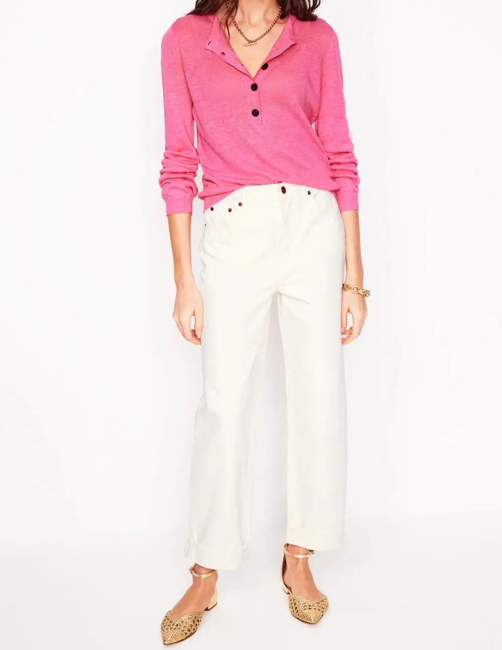 Pink Rose Linen Sweater