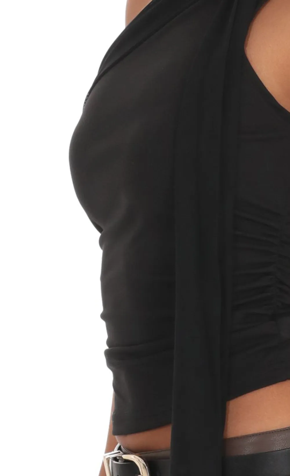 Scarf Halter Top in Black