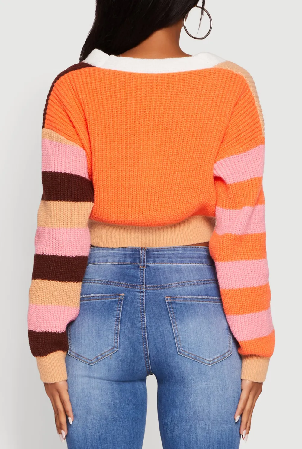 Striped Contrasting Cardigan