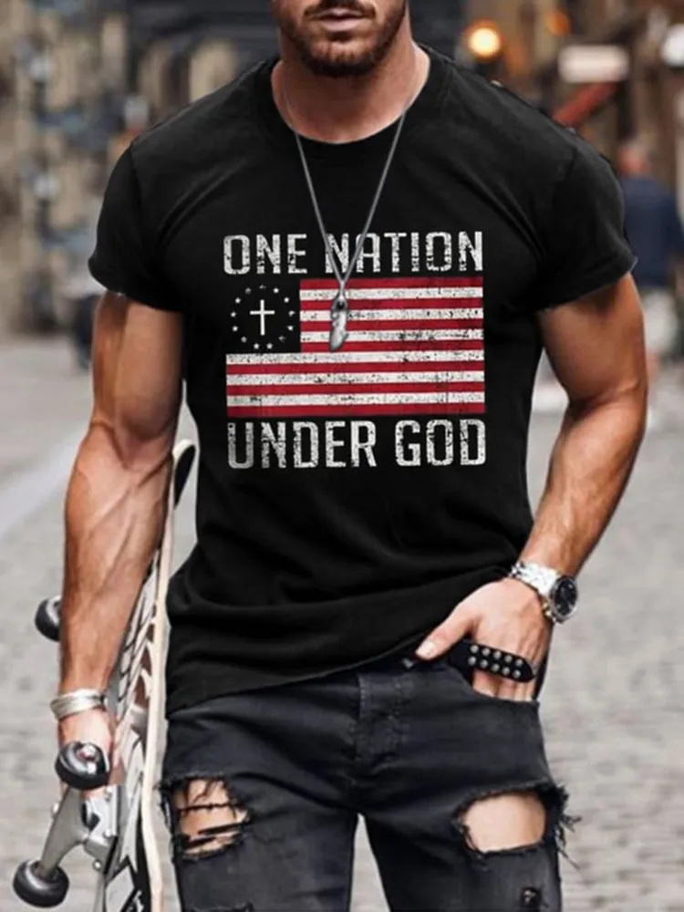 Men'S Shirt One Nation Under God T-Shirt