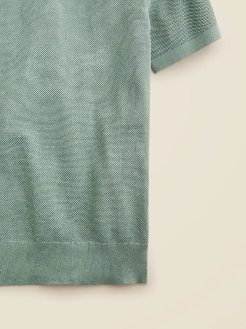 Light Green Short Sleeve Knit Sweater