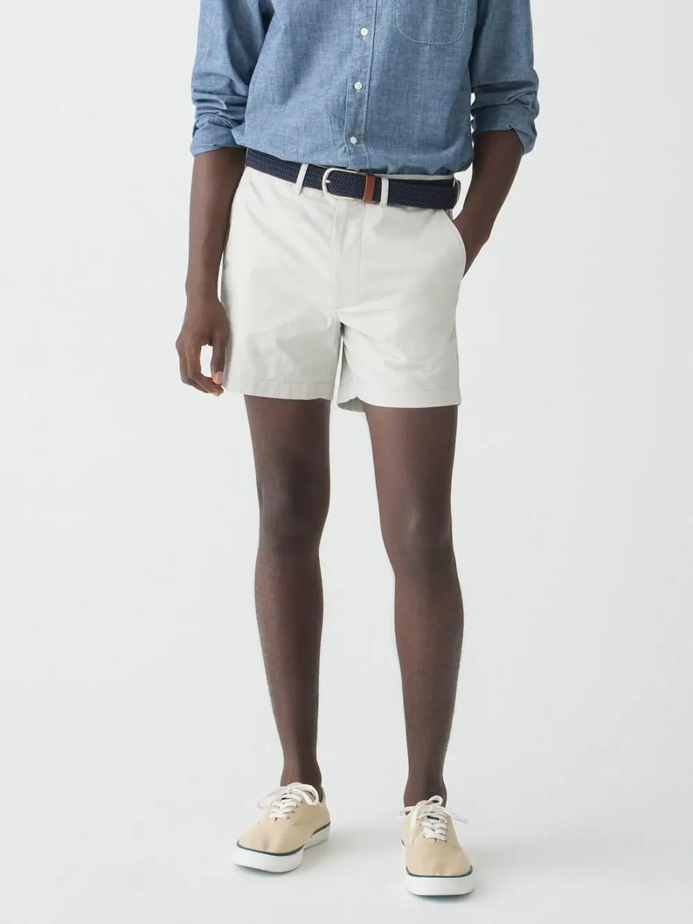 Off White Belt Styled Men's Shorts