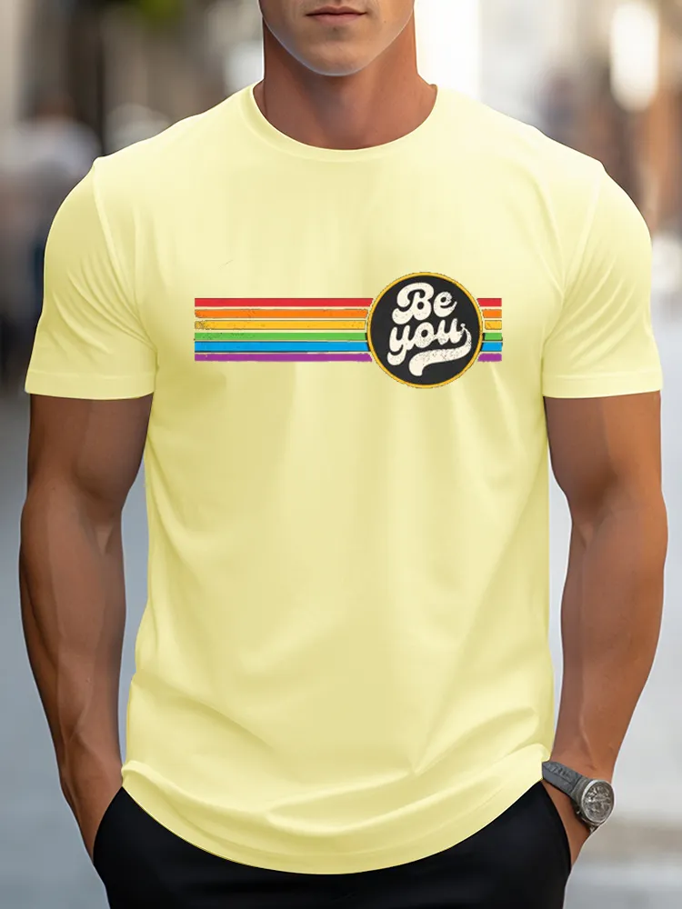 LGBTQ Be You Gay Pride LGBT Ally Rainbow Flag Retro Vintage T Shirt
