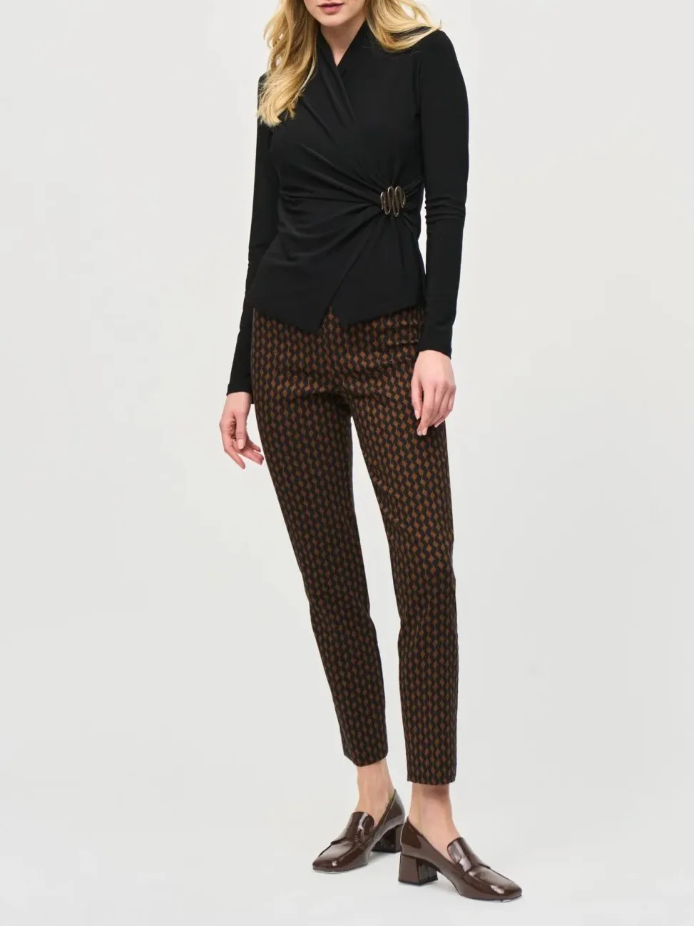 Brown Polka - Dot Ankle Pants
