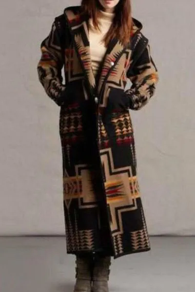 Vintange Western Style Hooded Coat