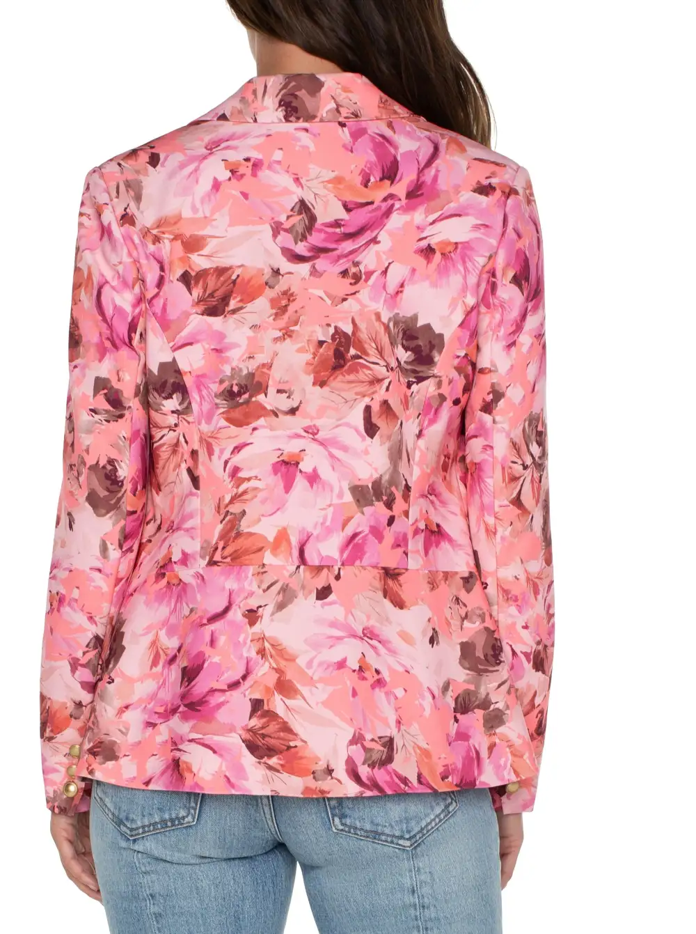 Floral One Button Blazer