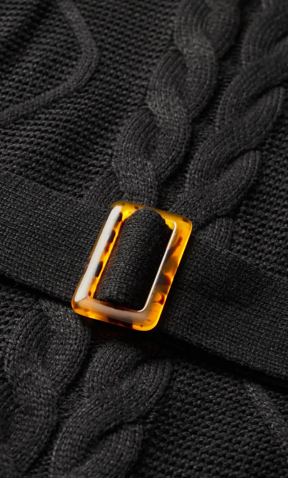 Evans Black High Neck Cable Knit Longline Jumper