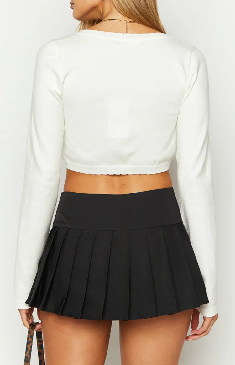 Black Pleated Mini Skirt