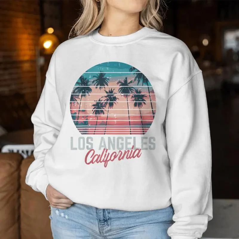 Los Angeles California Trees Retro Summer Vacation Women Women Sweatshirt