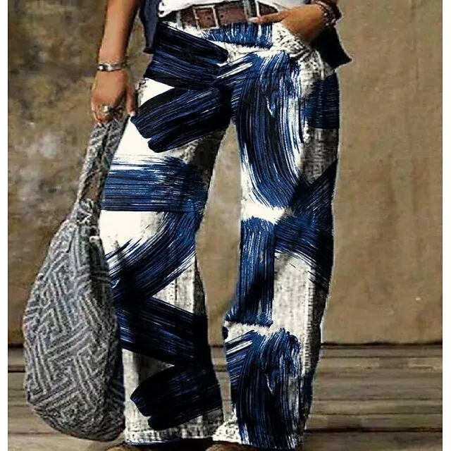 Women's Jeans Bootcut Wide Leg Full Length Faux Denim Side Pockets Wide Leg High Elasticity Mid Waist Fashion Casual Weekend 1 2 S M