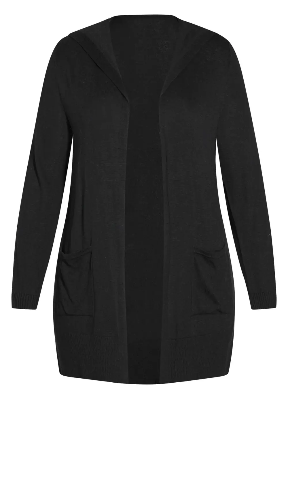 Evans Black Hooded Cardigan