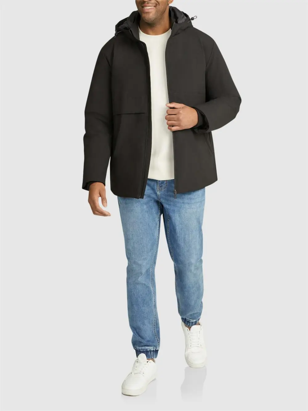 CASUAL BLACK PARKA JACKET