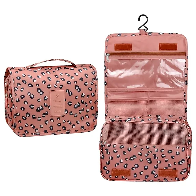 Women's Girls' Cosmetic Bag Oxford Cloth Party Daily Holiday Zipper Large Capacity Waterproof Foldable Embroidery Wine Pink Dusty Rose