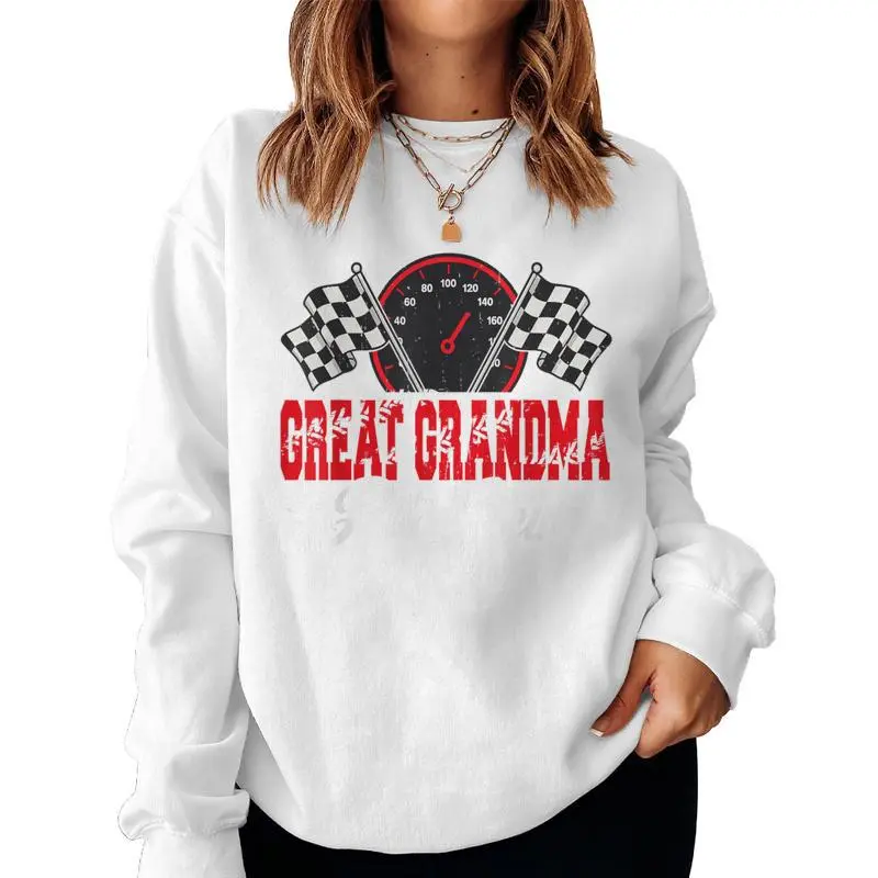 Race Car Birthday Party Racing Family Great Grandma Pit Crew Women Sweatshirt