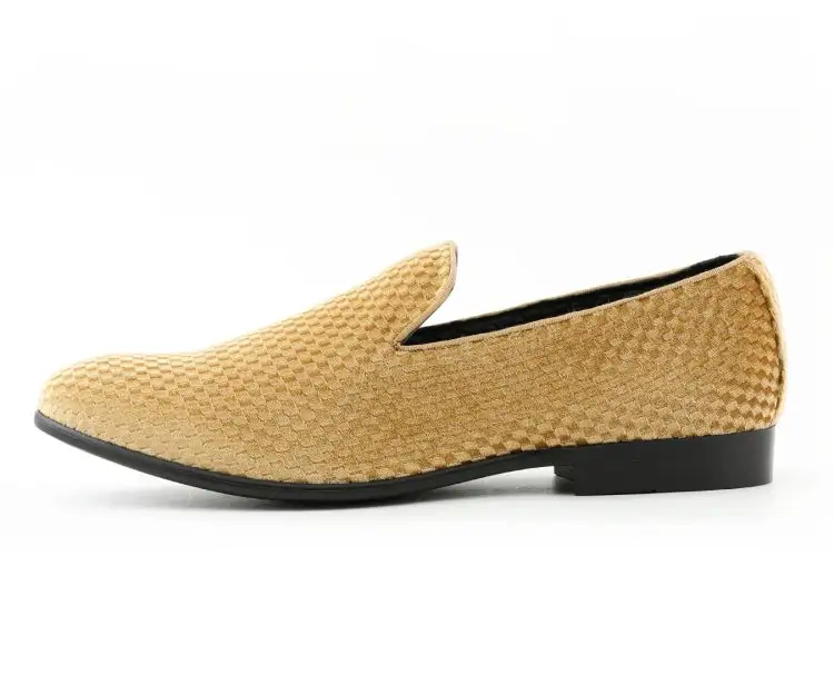 Gold Cushioned Smoking Loafers