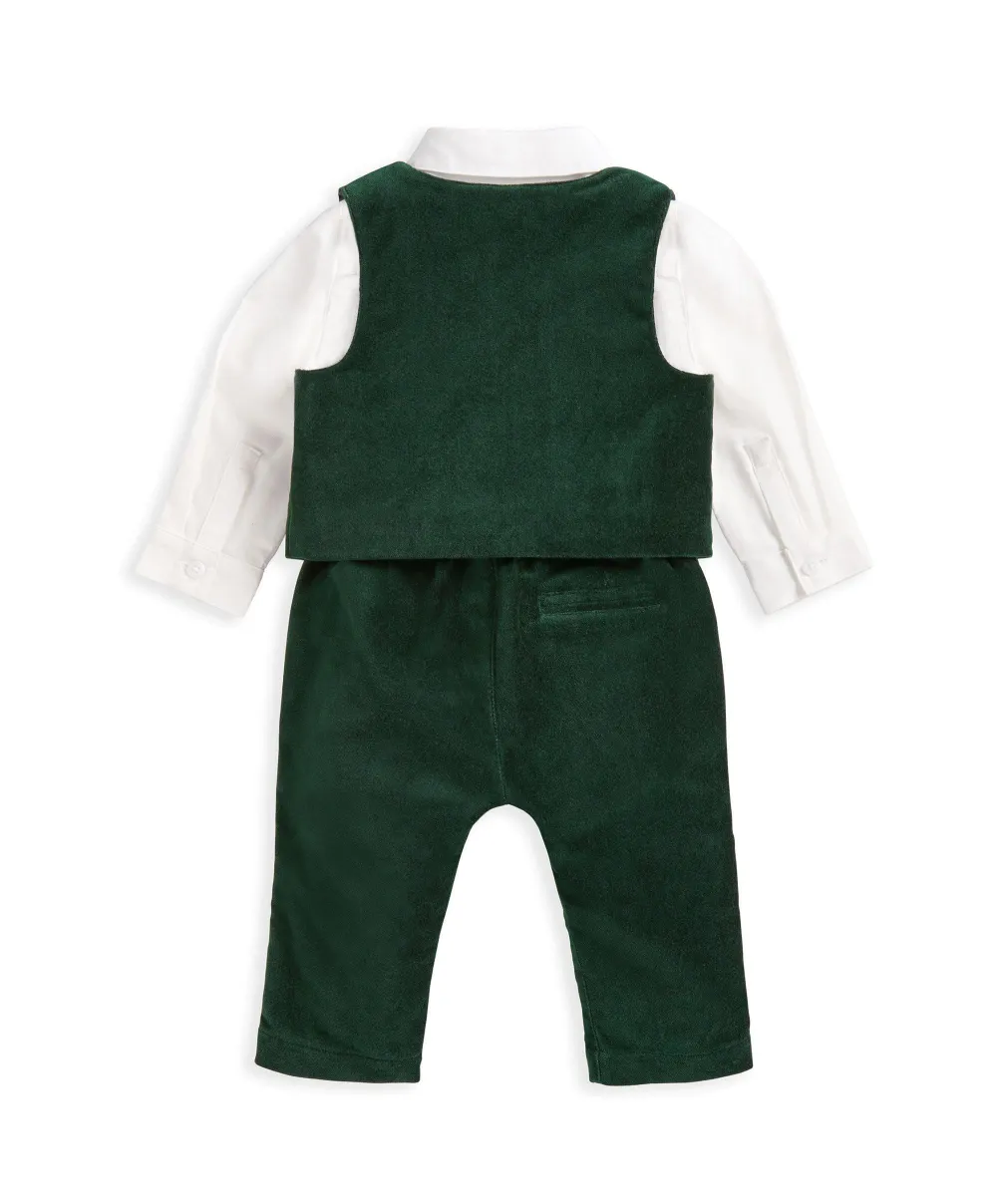 Velour Suit Set (3 Piece) - Emerald Green