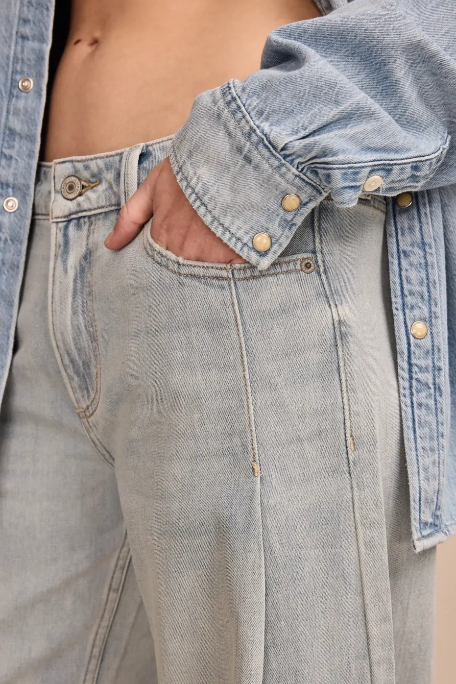 Wide Leg Liquid Denim Luxe Palazzo