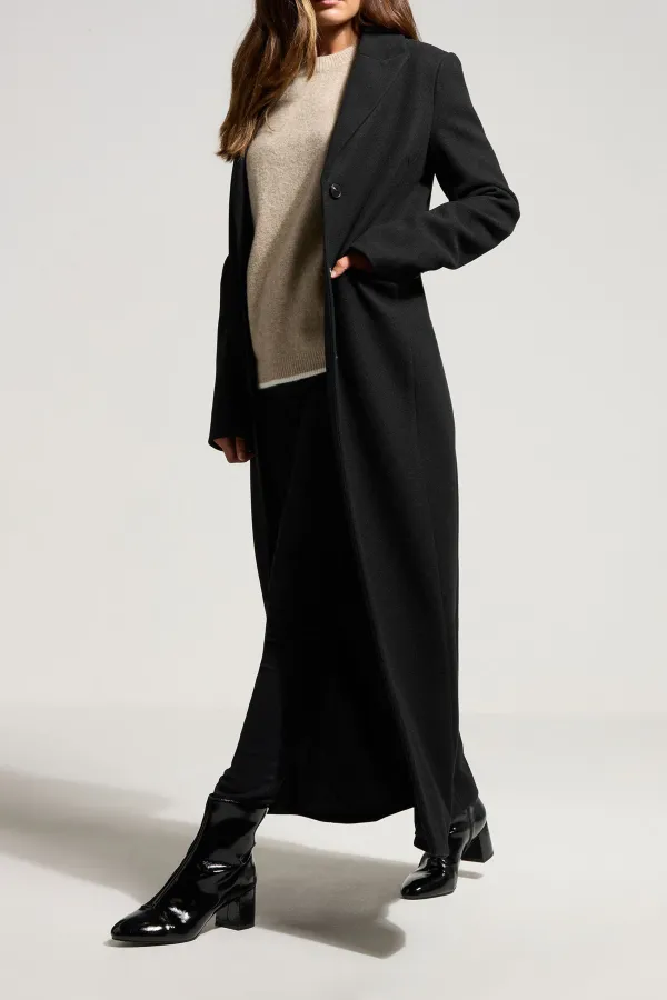 Black Formal Maxi Daily Coat