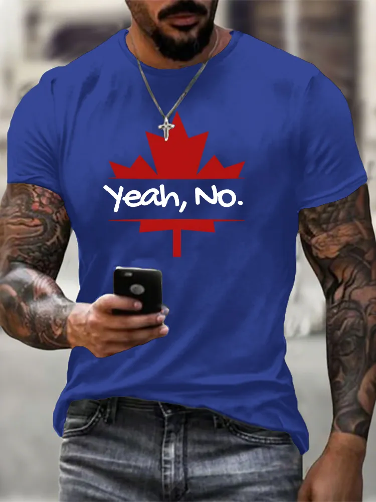 Round-Neck Short-Sleeved Shirt Yeah,No T-Shirt