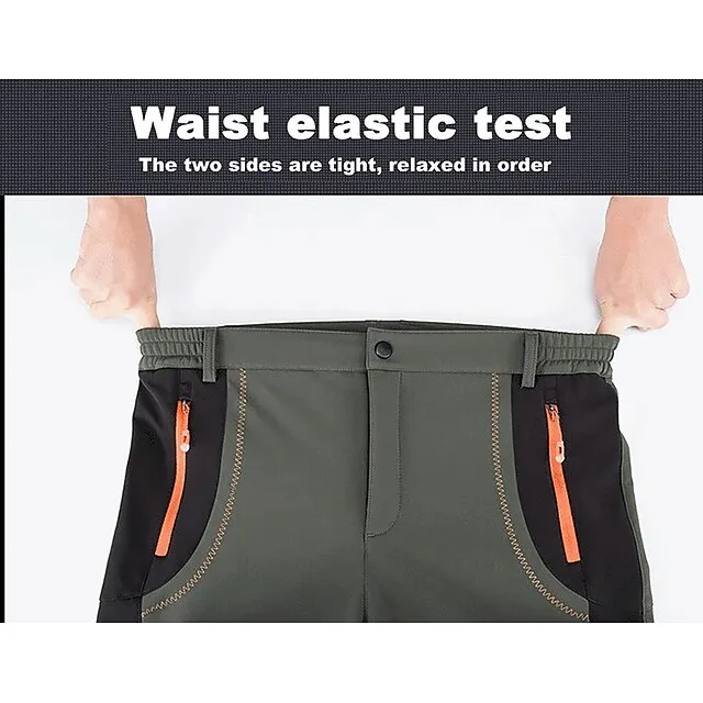 Women's Fleece Lined Pants Waterproof Hiking Pants Black Trousers Softshell Pants Winter Outdoor Thermal Warm Windproof Lightweight Elastic Waist Bottoms Army Green Burgundy Orange Camping