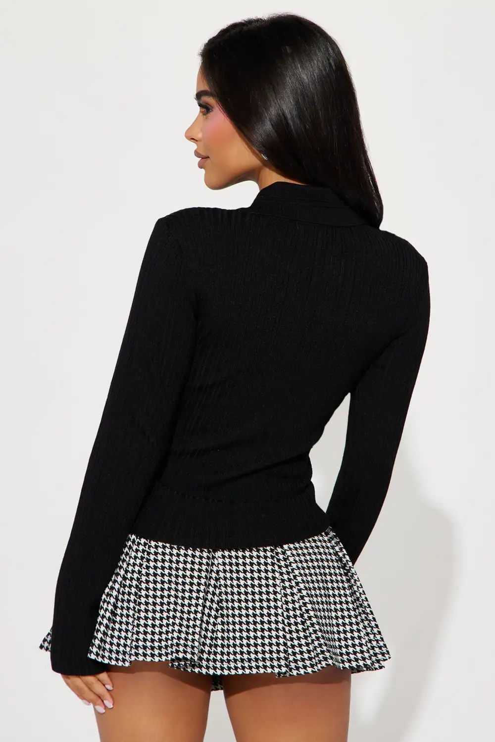 Nicola Ribbed Cardigan - Black