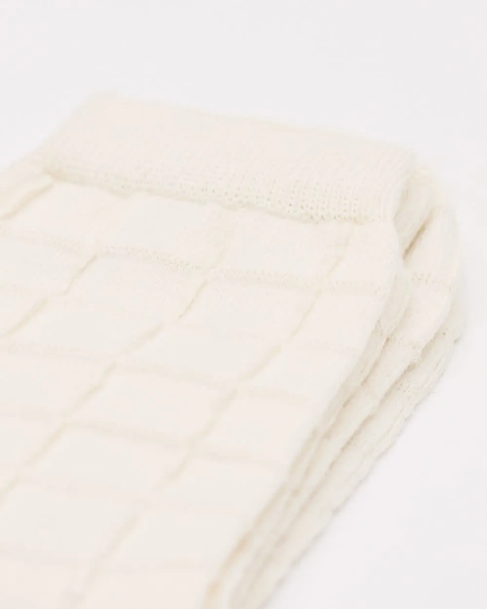 Cotton Socks With Textured Checkered Pattern