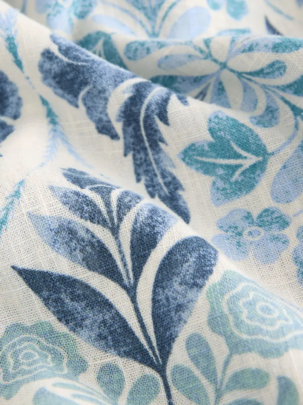 Summer Leisure Loose Blue Floral Print V-Neck Dress