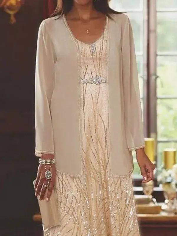 Gathering waist gold line temperament elegant jacket ladies set