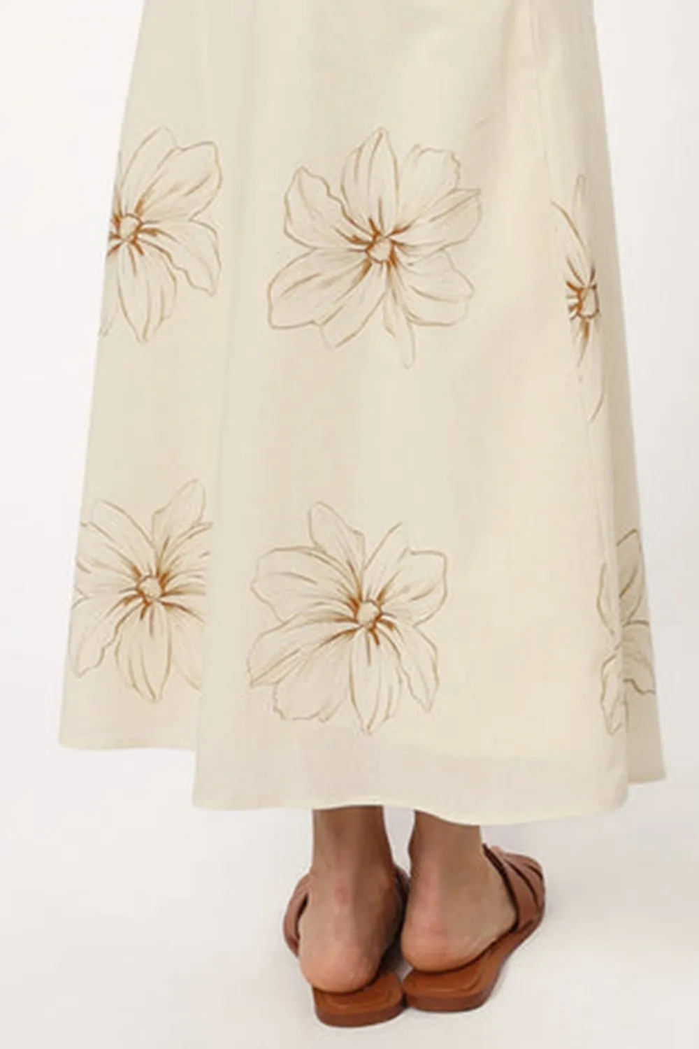 FLORAL LEISURE MIDI SKIRT