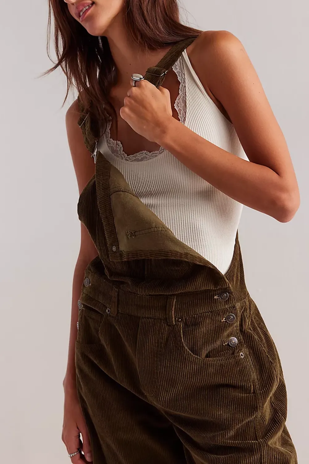 Corduroy Overalls Style Pants