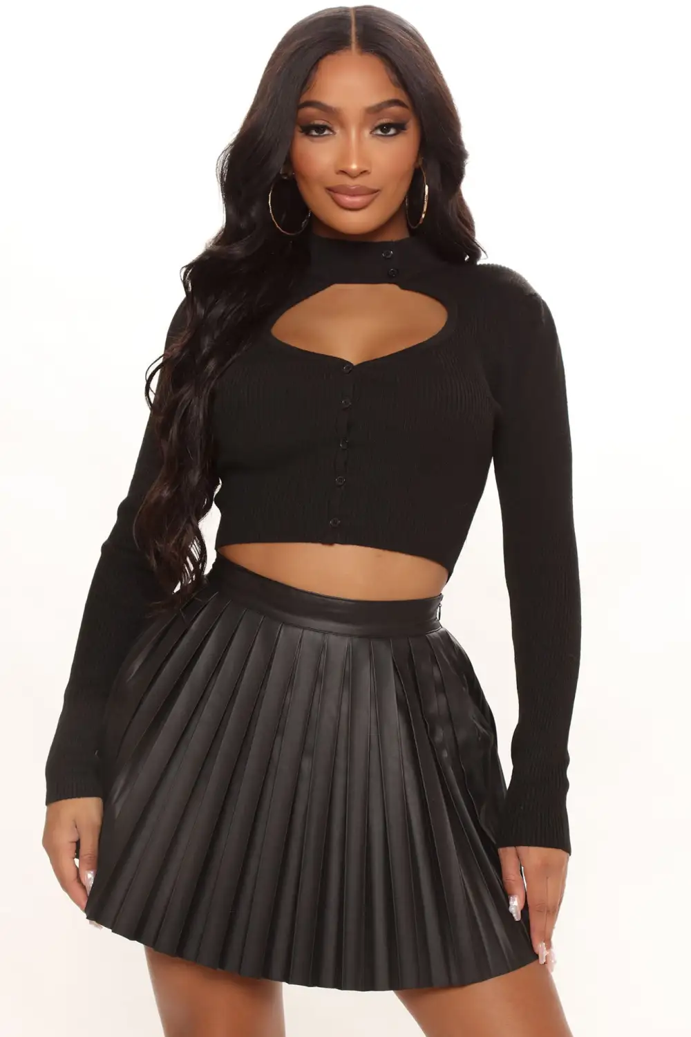 Thinking About You Sweater Top - Black
