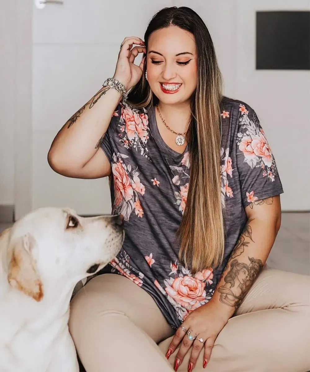 TIYOMI Plus Size T Shirt for Women Short Sleeve Tunic Cross Line Shirts Round Neck Tops Summer Blouse XL-5XL 14-28