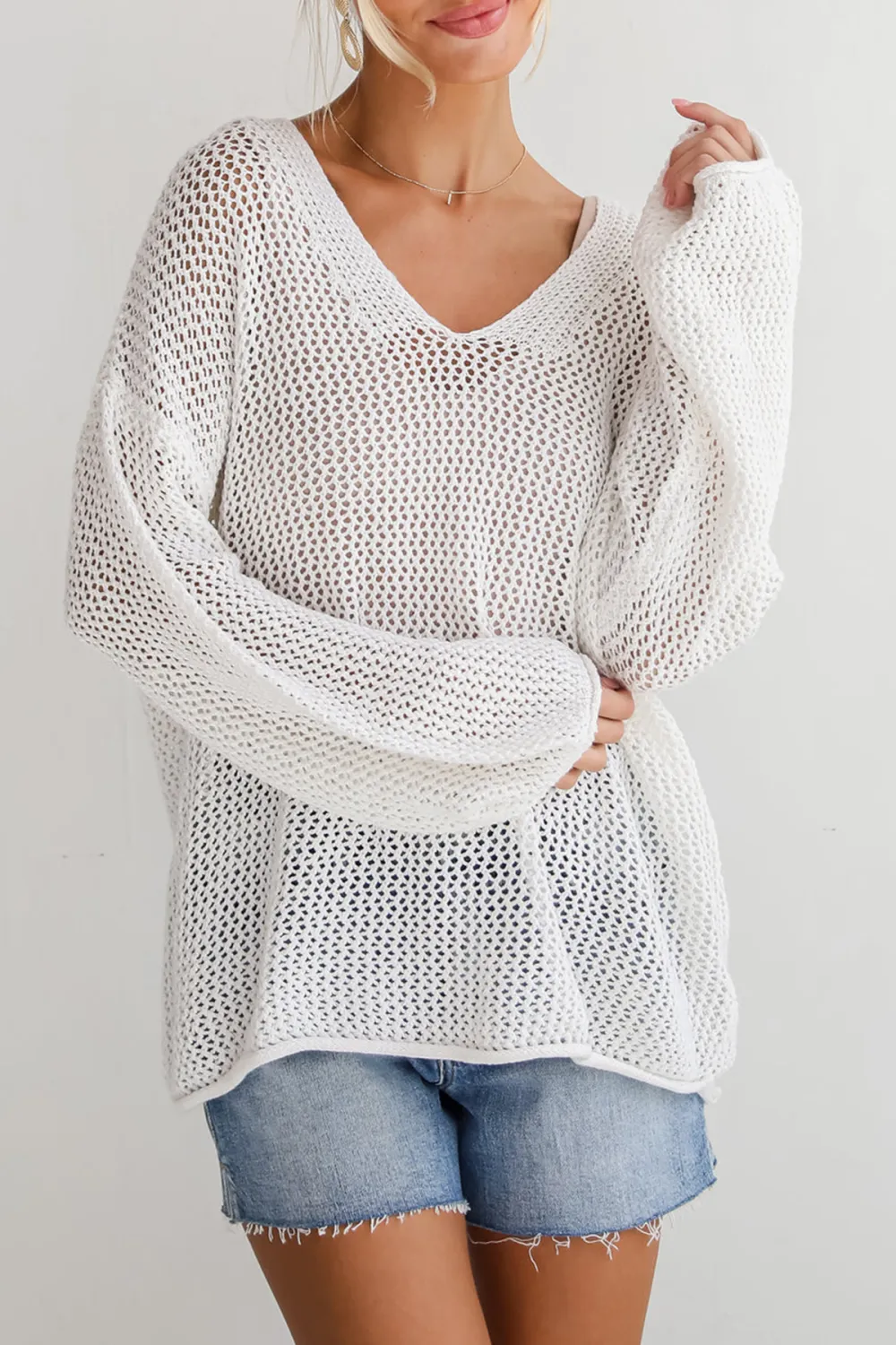 Relaxed Attitude Open Knit Sweater