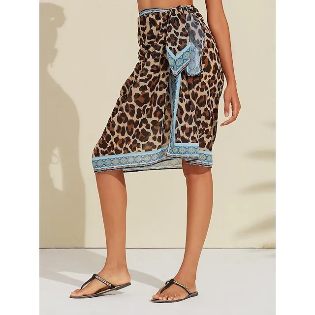Leopard Print Sarong Cover Up