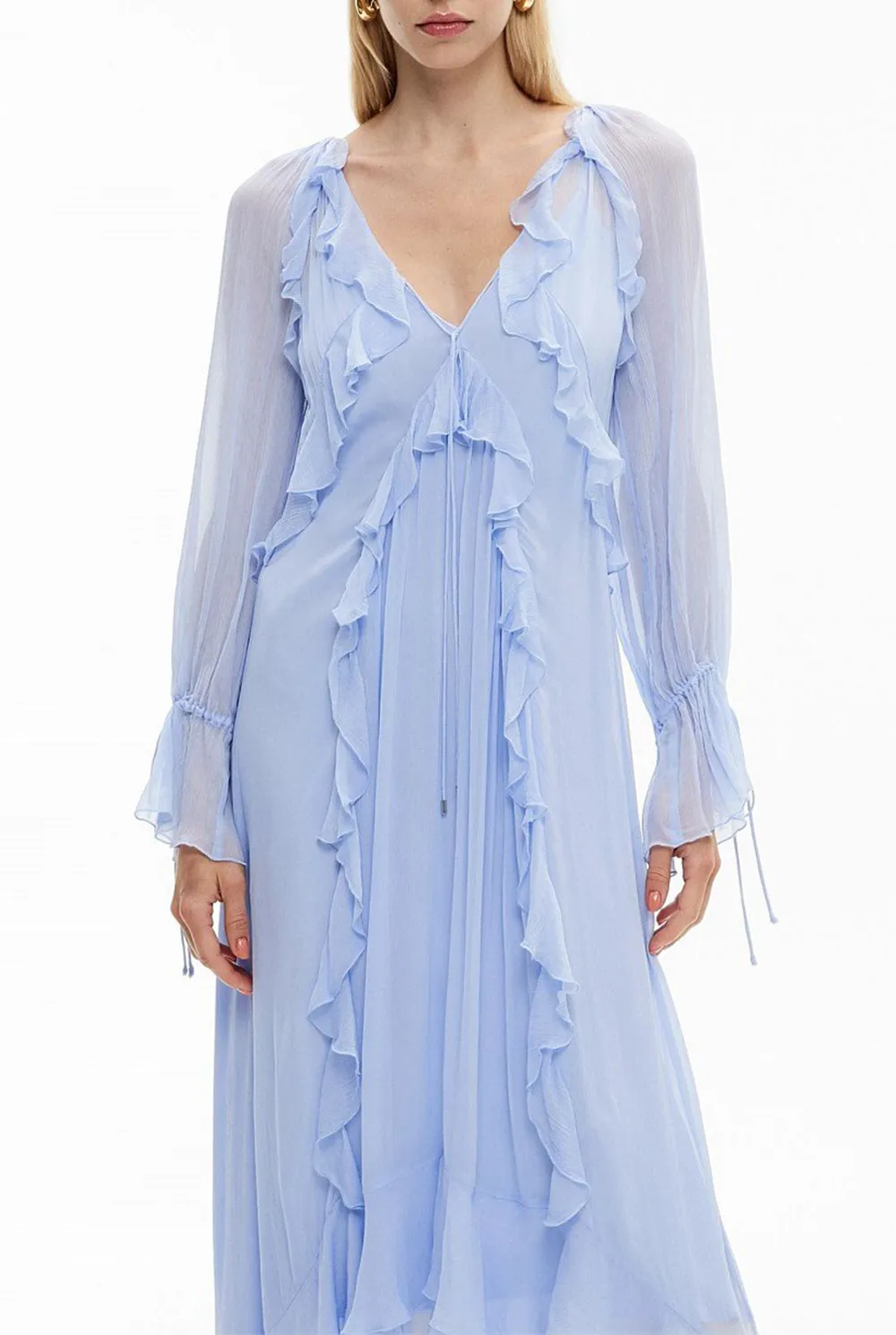 Black Ruffled Long Dress