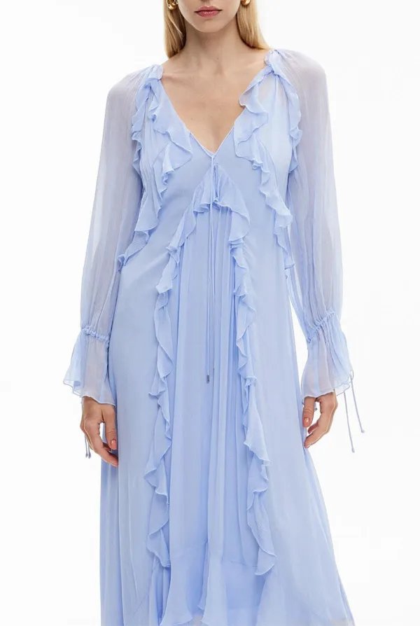 Ruffled V-Neck Dress