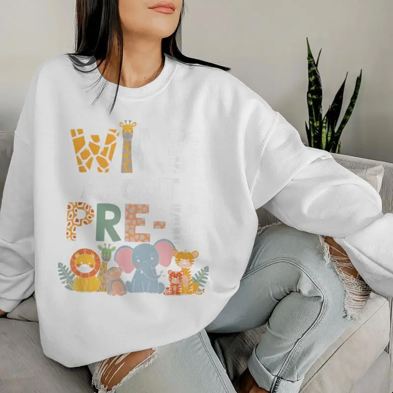 Wild About Pre-K Jungle Animals Teacher Appreciation Women Sweatshirt