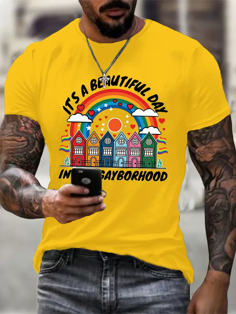 Men'S It'S A Beautiful Day In The Gayborhood T-Shirt