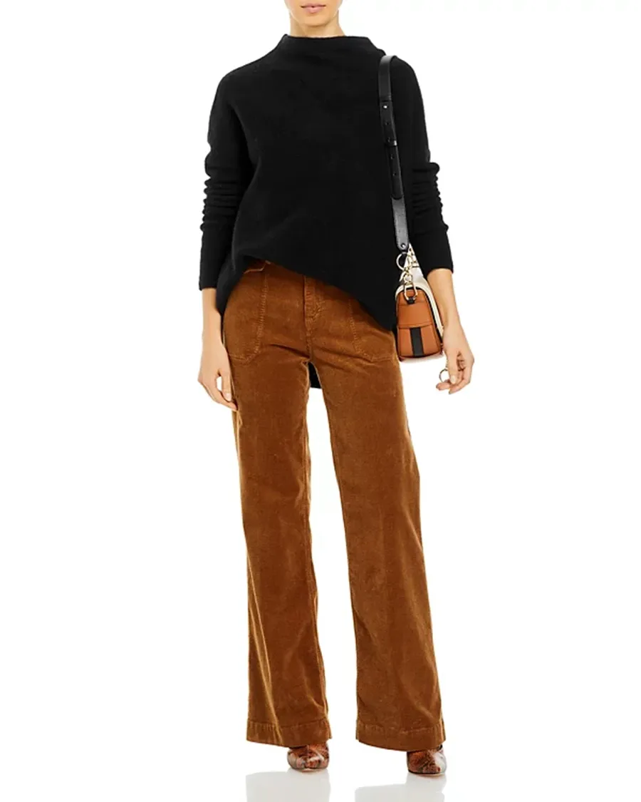 Cashmere Mock Neck Brushed Cashmere Sweater