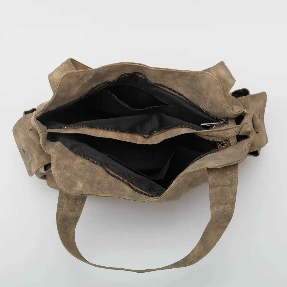 Pocket Front Leather Crossbody Bag