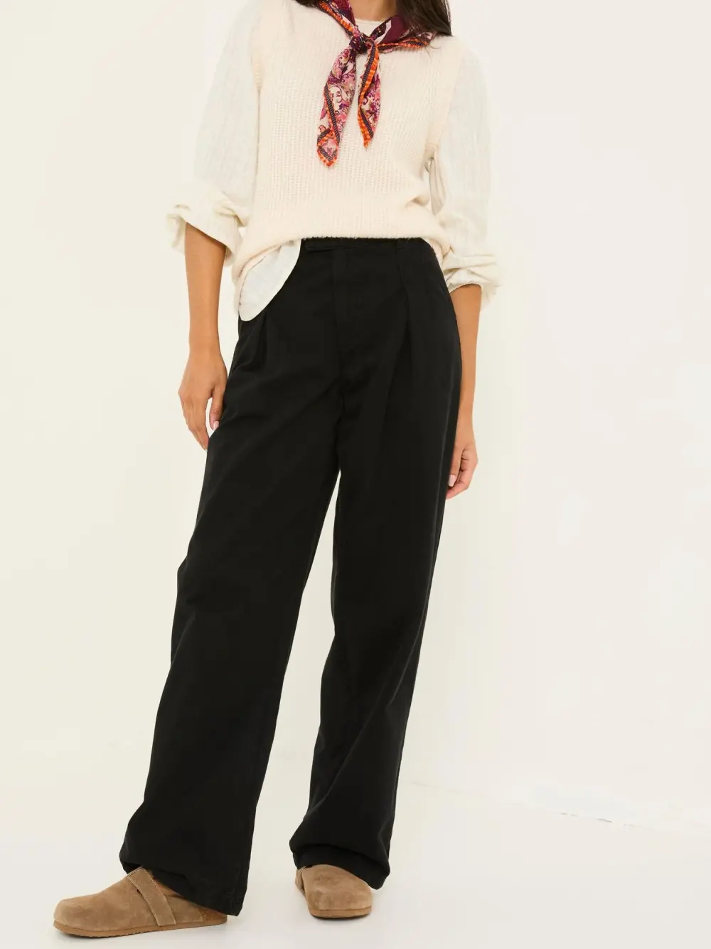 Saffron Black Wide Leg Trousers