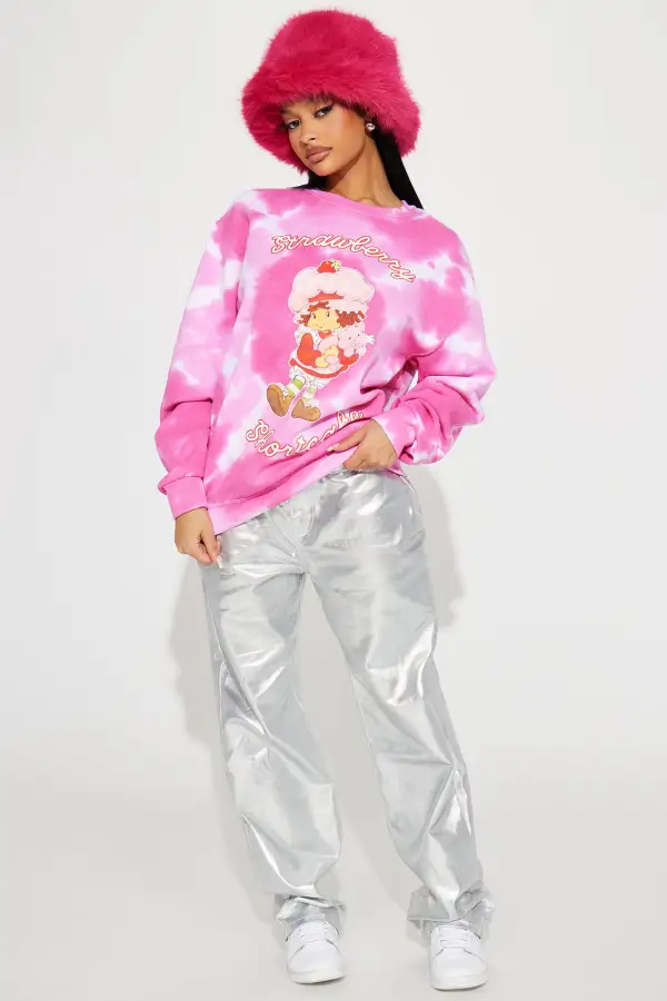 Strawberry Shortcake Tie-Dye Sweatshirt - Pink/combo