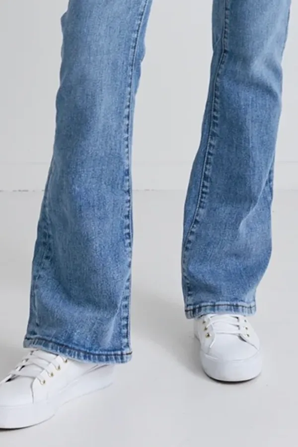 Blue High Rise Flare Jean
